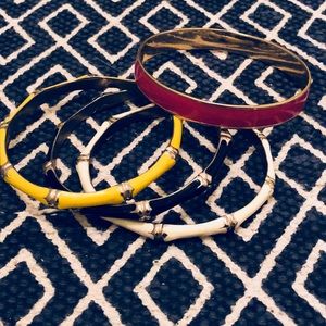 Bamboo style embellished and stackable bracelets